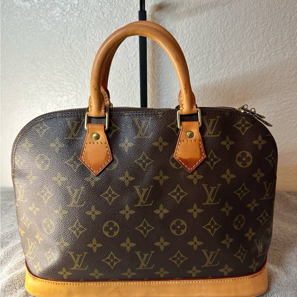 Louis Vuitton Brown and Tan Satchel with Monogram Canvas